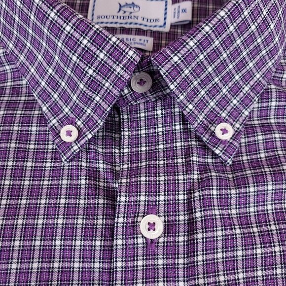 Southern Tide Mens Size XXL Classic Fit Purple Long Sleeve Button Down Shirt - Picture 4 of 12